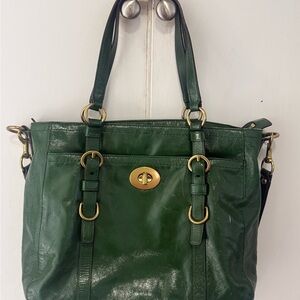 Vintage Patent Leather COACH Purse Rich Green
